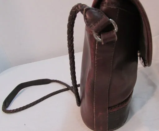 Brighton Vintage Brown Leather Bucket Shoulder Bag