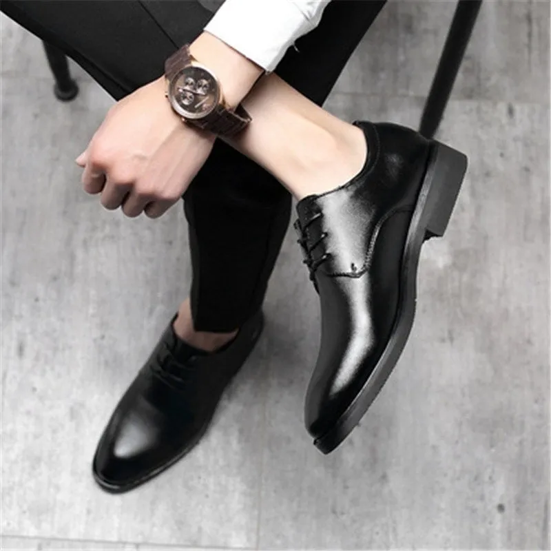 British Leather Shoes Casual New Leather Shoes Men's Business Dress Shoes