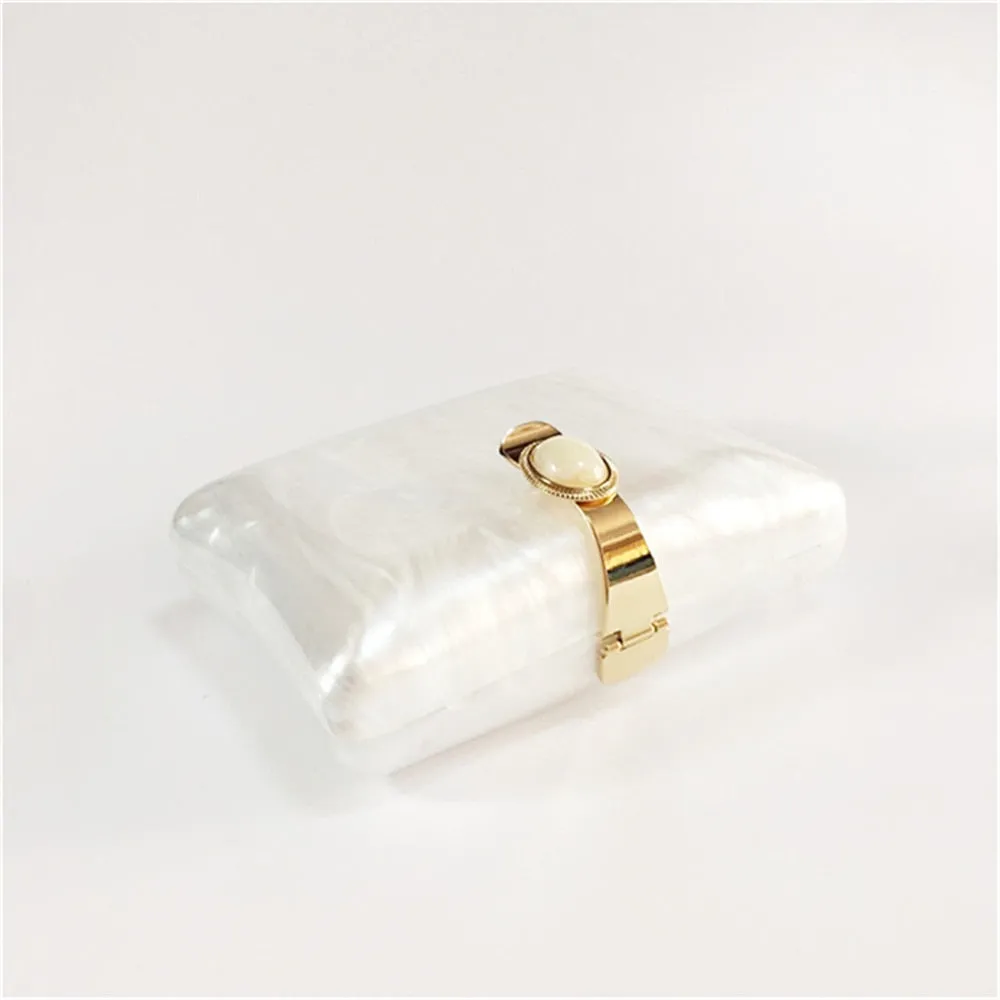 Bulan Pearlescent Acrylic Evening Clutch Bag