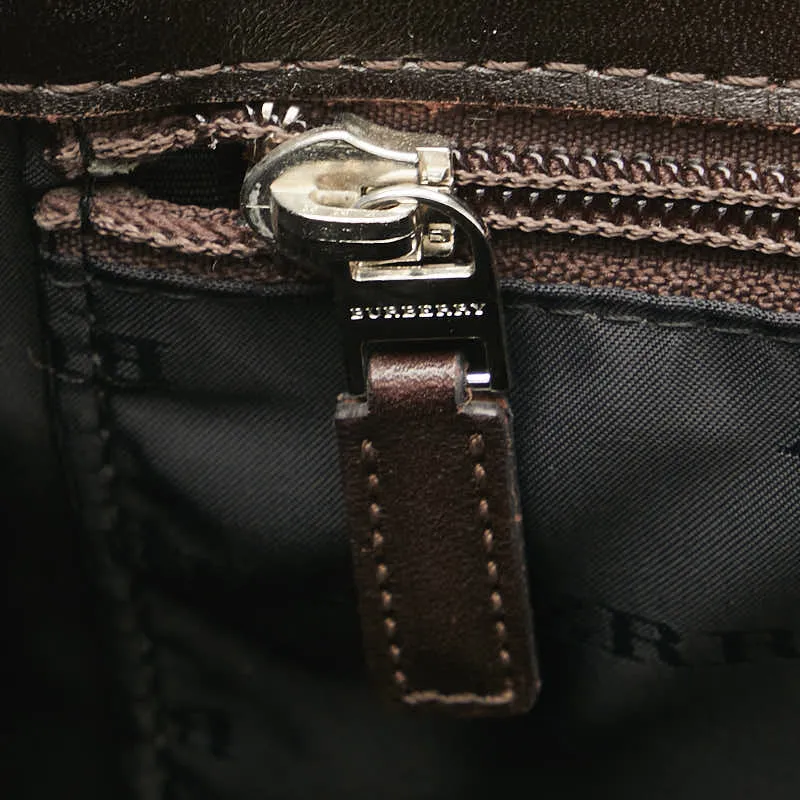 Burberry Nova Check Canvas Leather Tote Bag