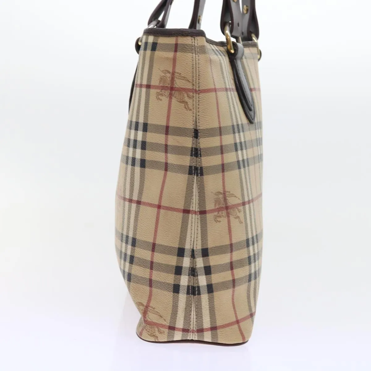BURBERRY Nova Check Tote Bag PVC Leather Beige  56575