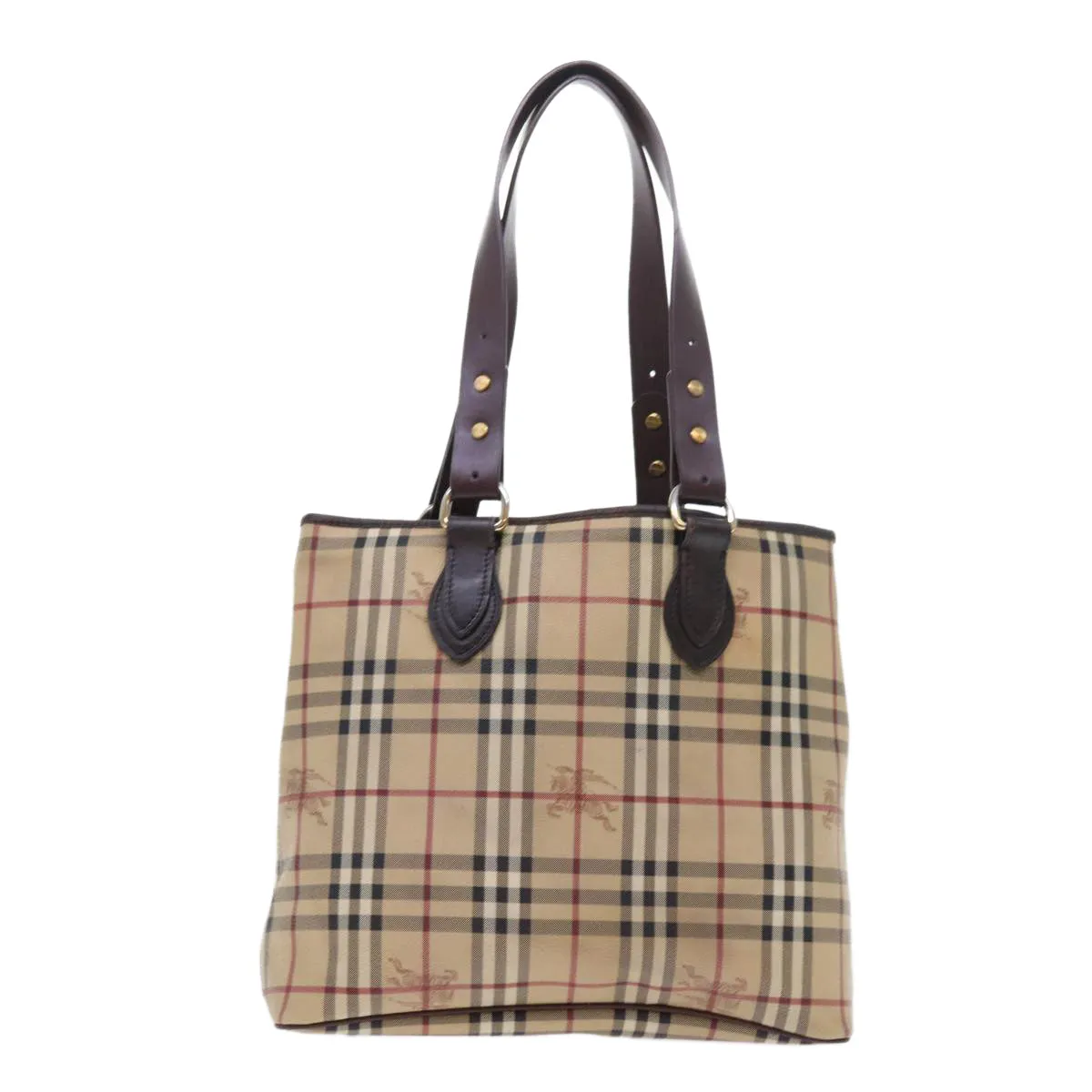 BURBERRY Nova Check Tote Bag PVC Leather Beige  56575