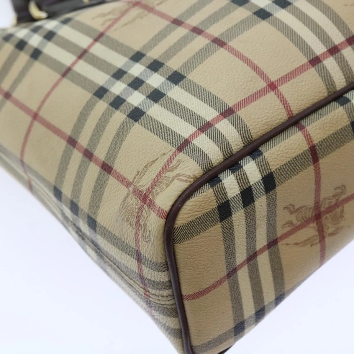 BURBERRY Nova Check Tote Bag PVC Leather Beige  56575