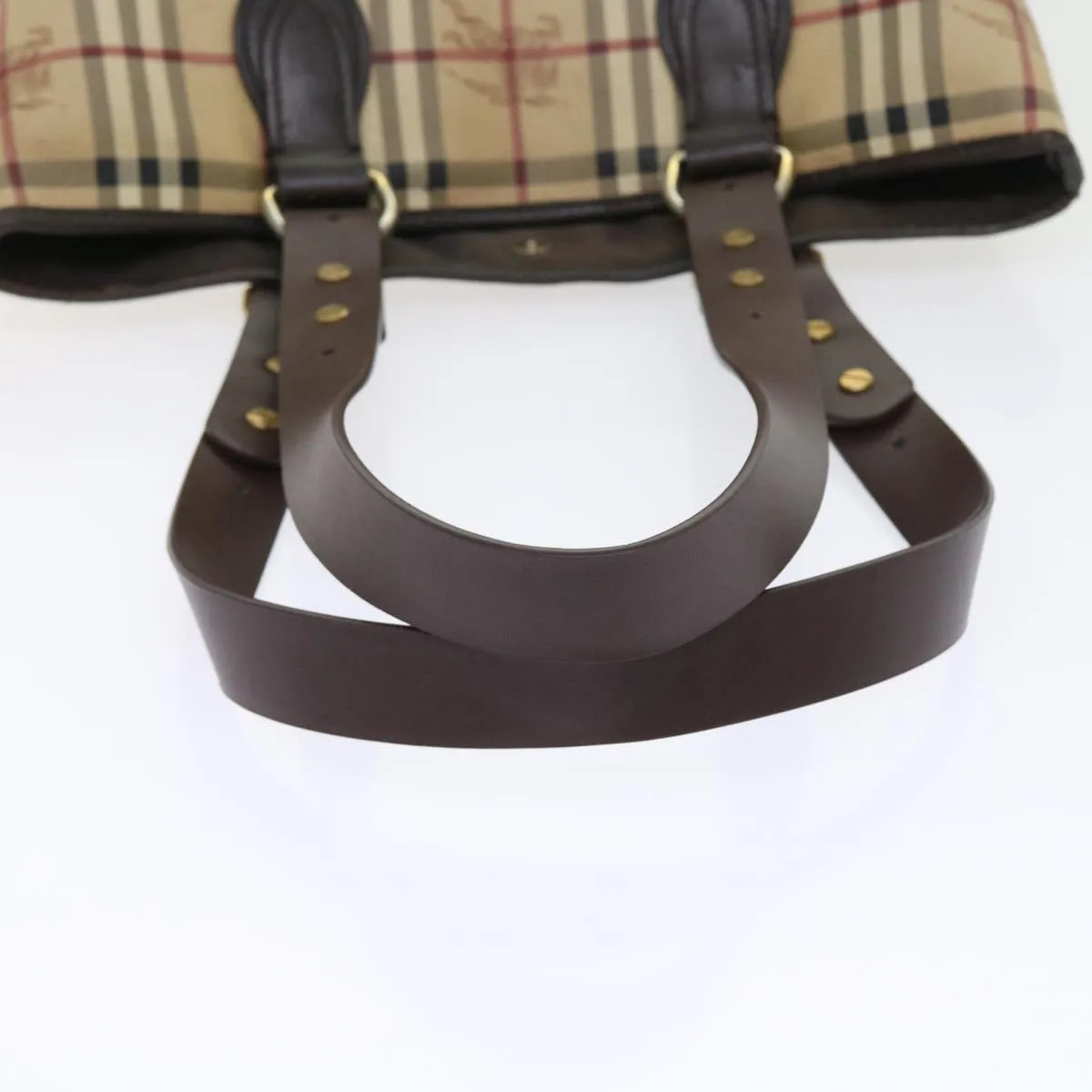 BURBERRY Nova Check Tote Bag PVC Leather Beige  56575
