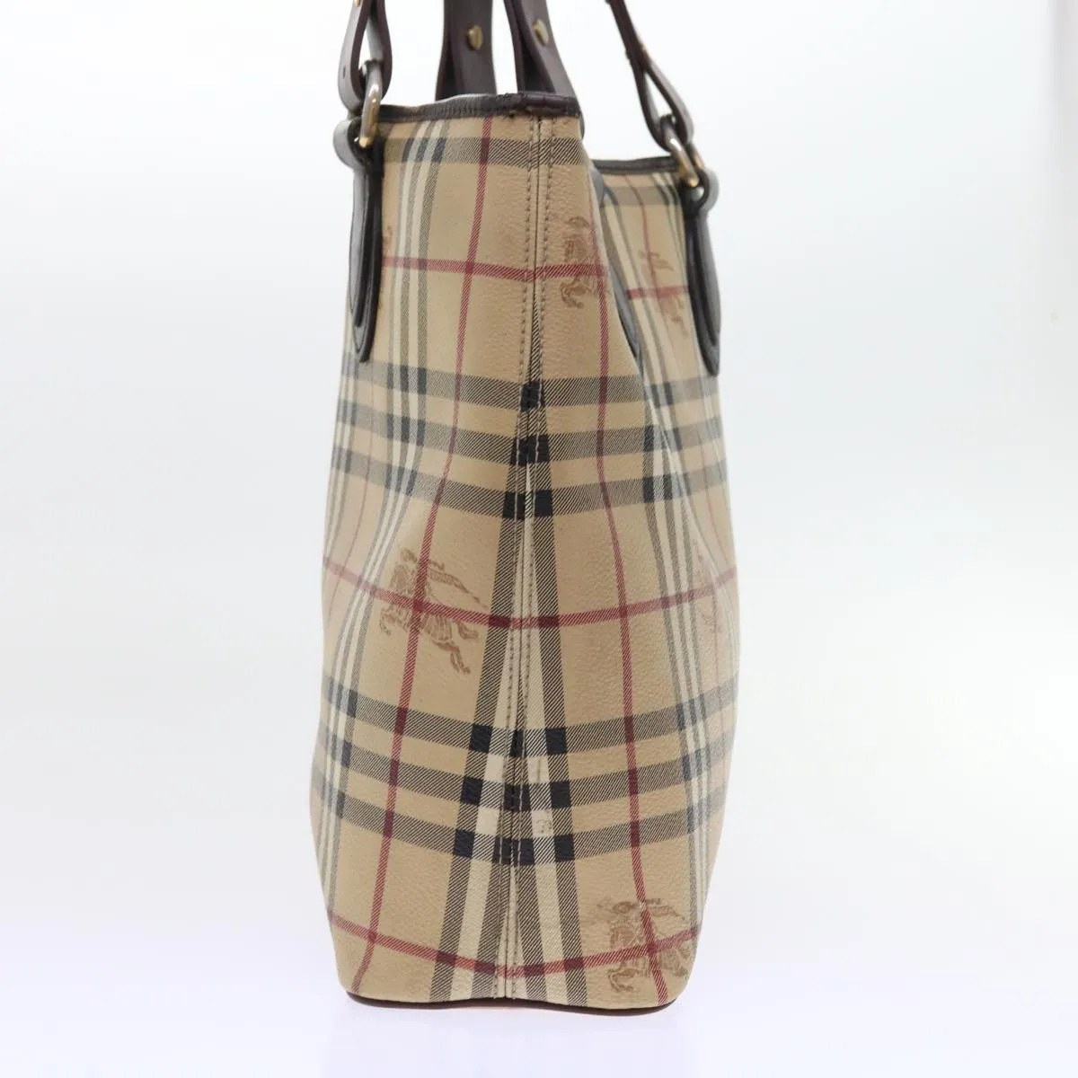 BURBERRY Nova Check Tote Bag PVC Leather Beige  56575