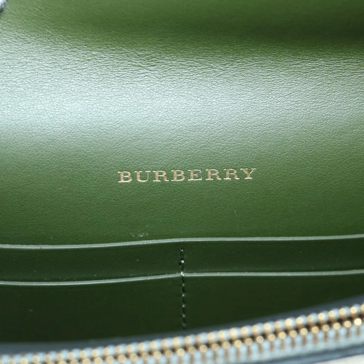 BURBERRY Olympia Chain Shoulder Bag Leather Silver Auth 54029