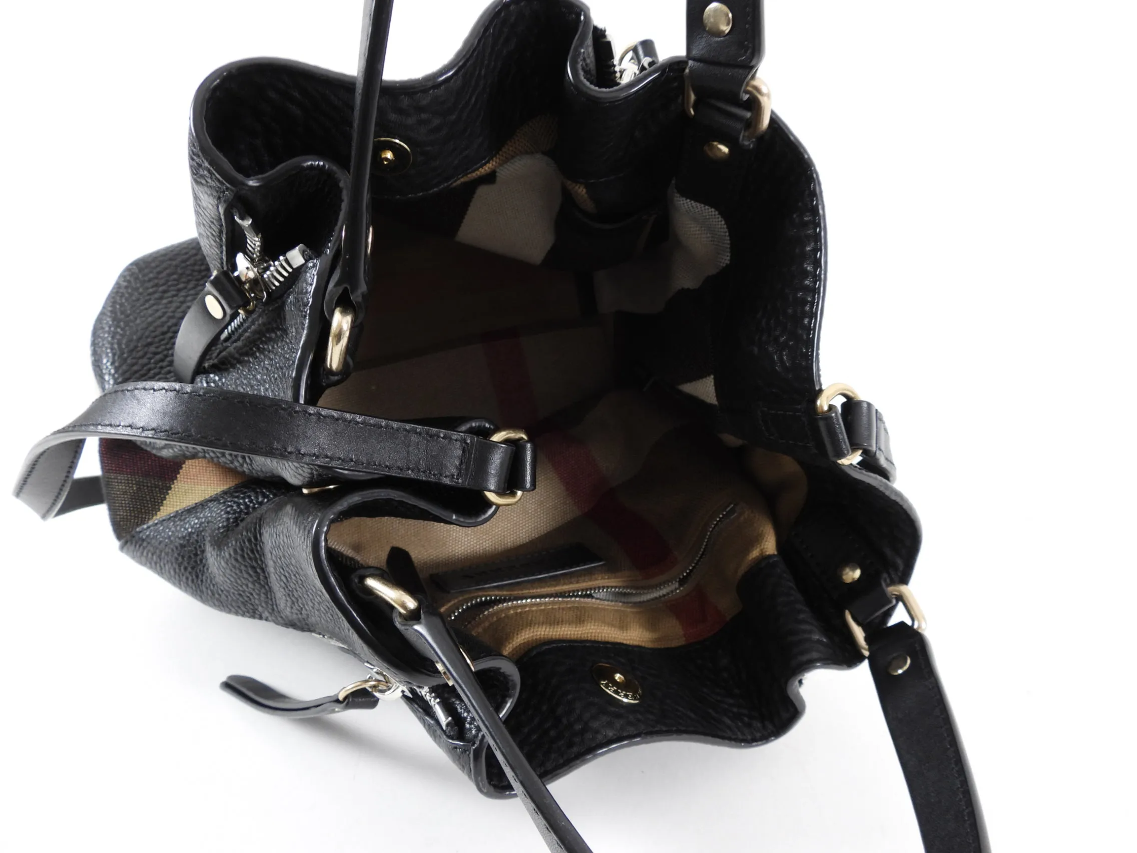 Burberry Small Maidstone Brit Grained Zipper Shoulder Bag