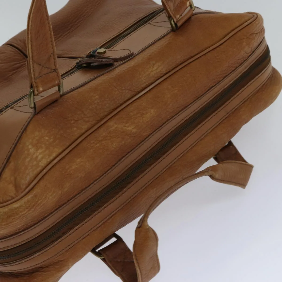 BURBERRYSs Boston Bag Leather Brown Auth bs17786