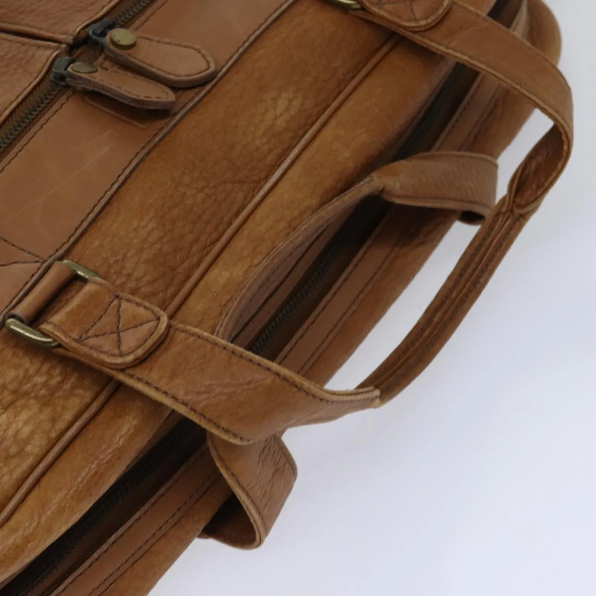 BURBERRYSs Boston Bag Leather Brown Auth bs17786