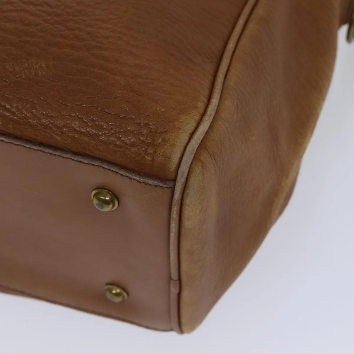 BURBERRYSs Boston Bag Leather Brown Auth bs17786