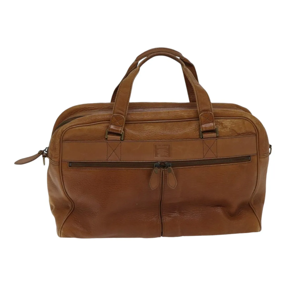 BURBERRYSs Boston Bag Leather Brown Auth bs17786