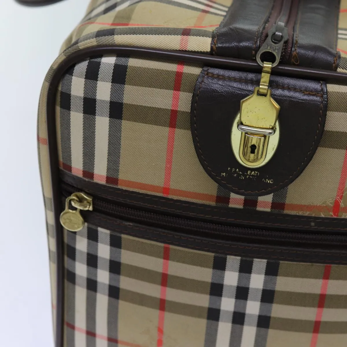BURBERRYSs Nova Check Boston Bag Canvas Beige  yk11757