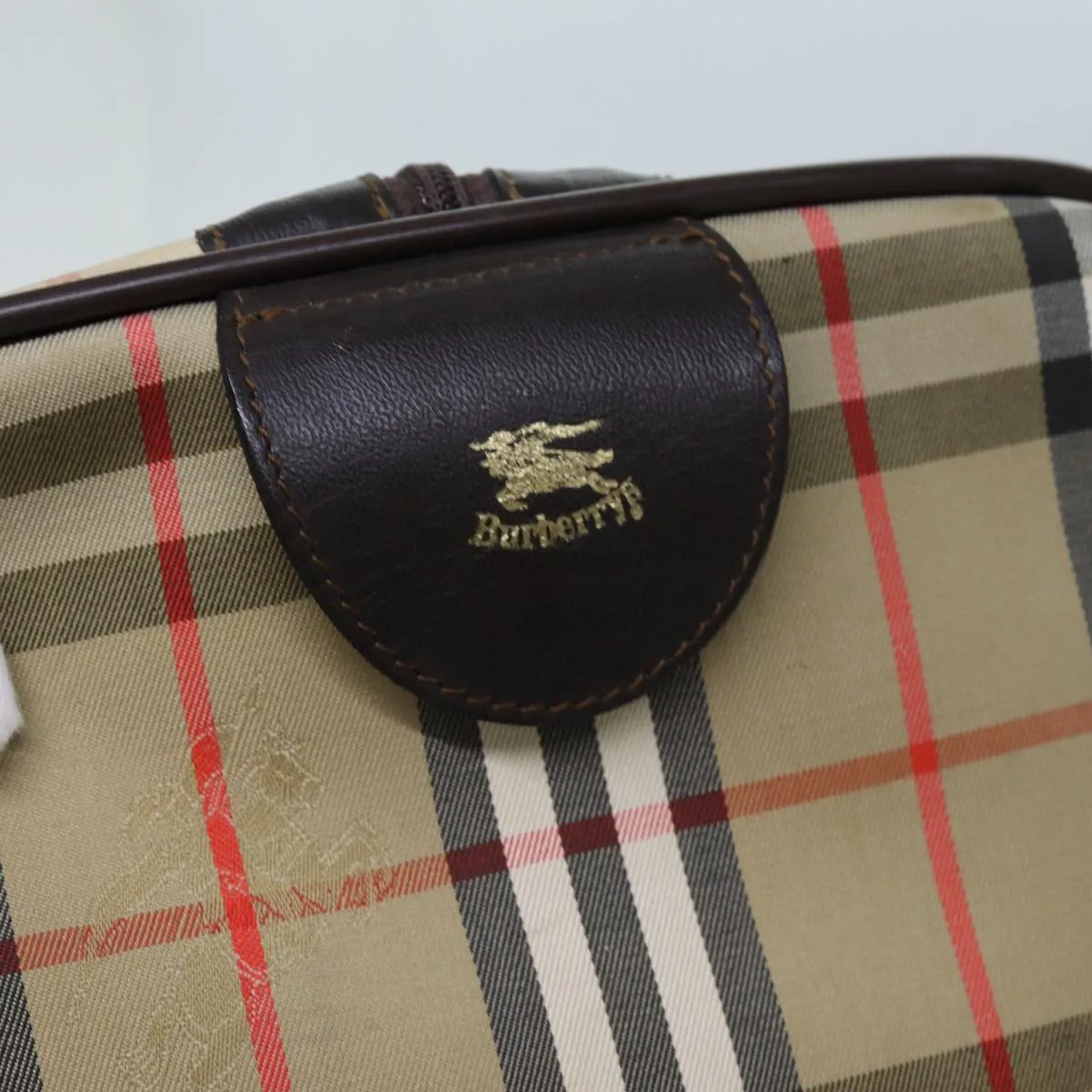 BURBERRYSs Nova Check Boston Bag Canvas Beige  yk11757