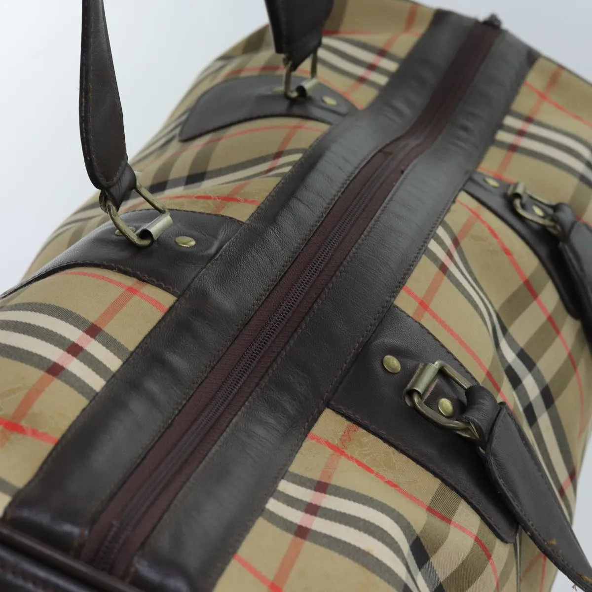 BURBERRYSs Nova Check Boston Bag Canvas Beige  yk11757
