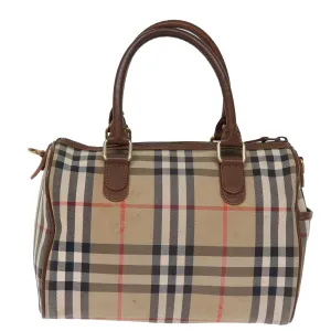 BURBERRYSs Nova Check Boston Bag Canvas Beige  yk12086
