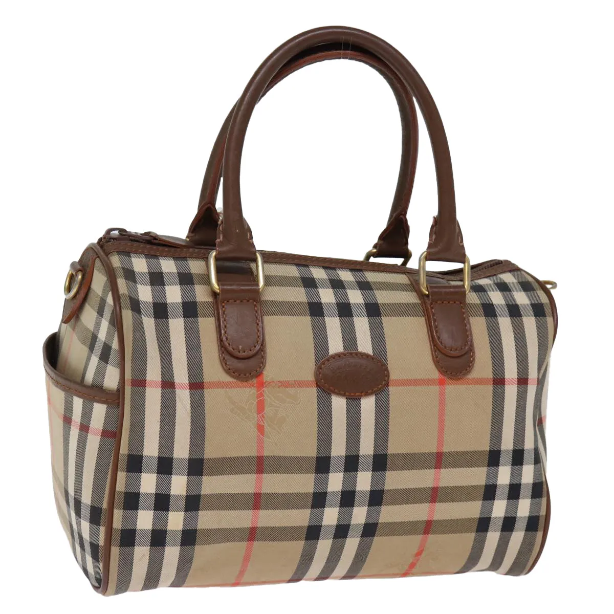 BURBERRYSs Nova Check Boston Bag Canvas Beige  yk12086
