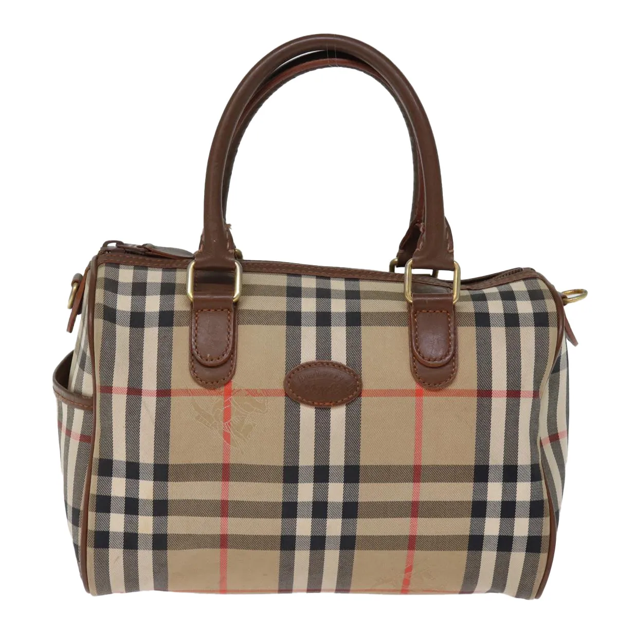 BURBERRYSs Nova Check Boston Bag Canvas Beige  yk12086