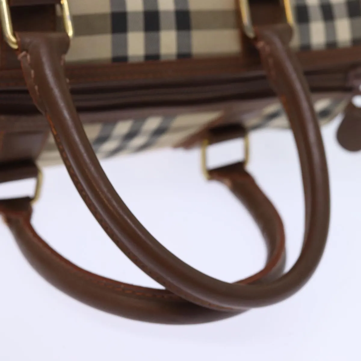 BURBERRYSs Nova Check Boston Bag Canvas Beige  yk12086