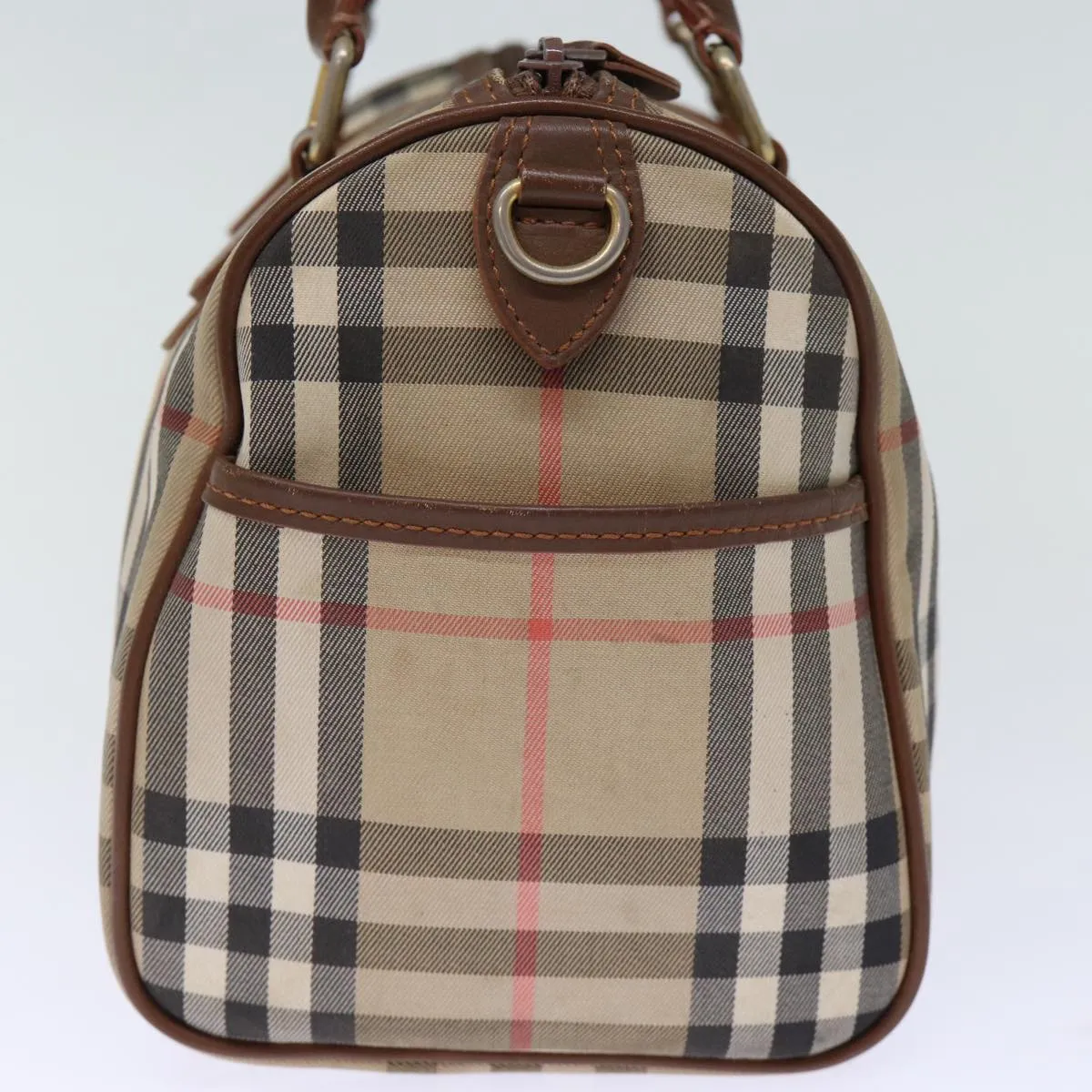 BURBERRYSs Nova Check Boston Bag Canvas Beige  yk12086