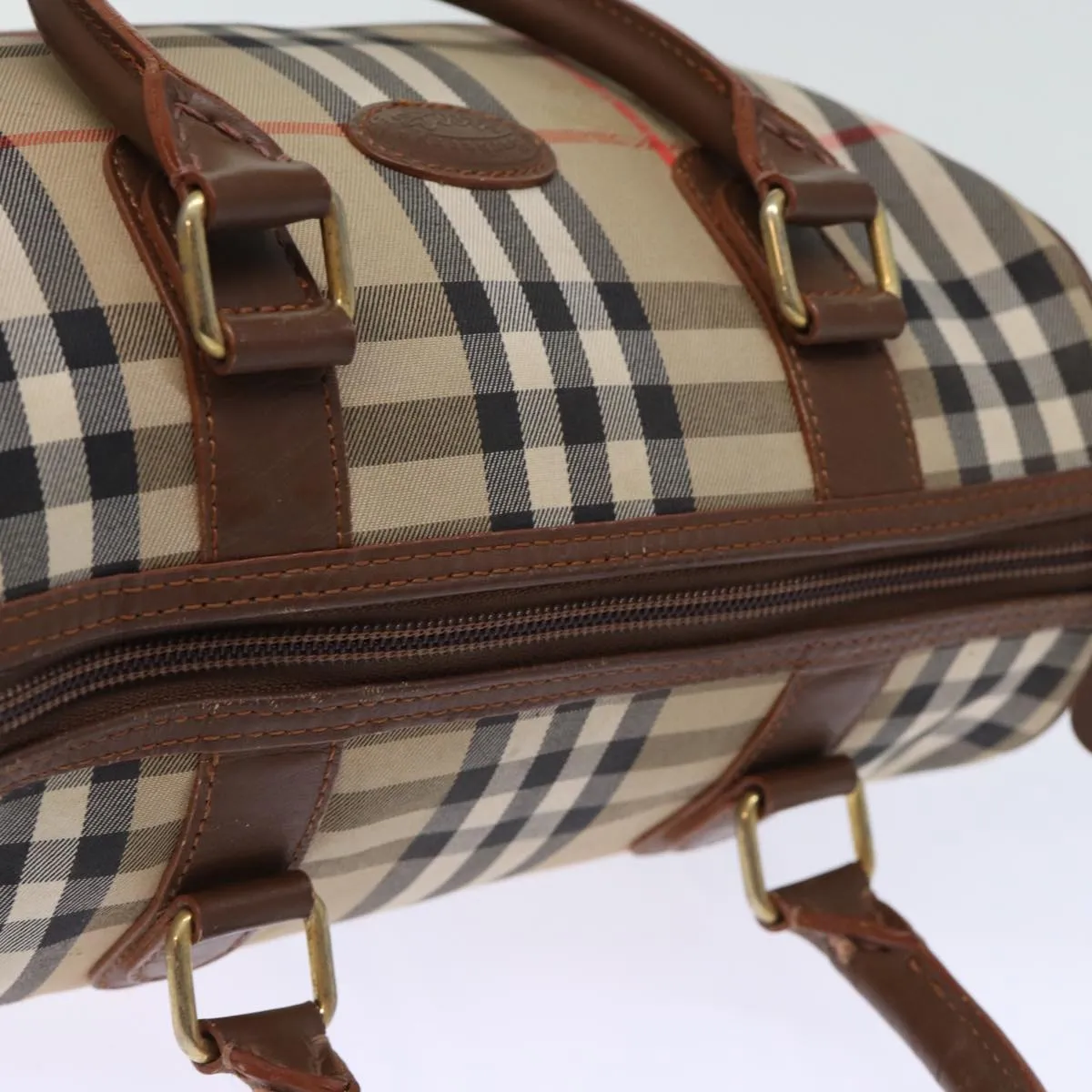 BURBERRYSs Nova Check Boston Bag Canvas Beige  yk12086
