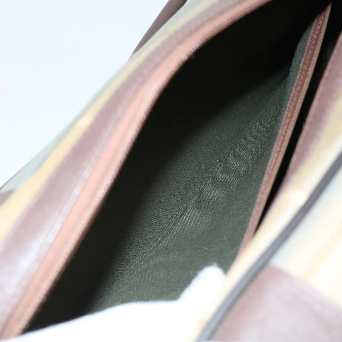 BURBERRYSs Nova Check Boston Bag Nylon Canvas Brown Auth hk981