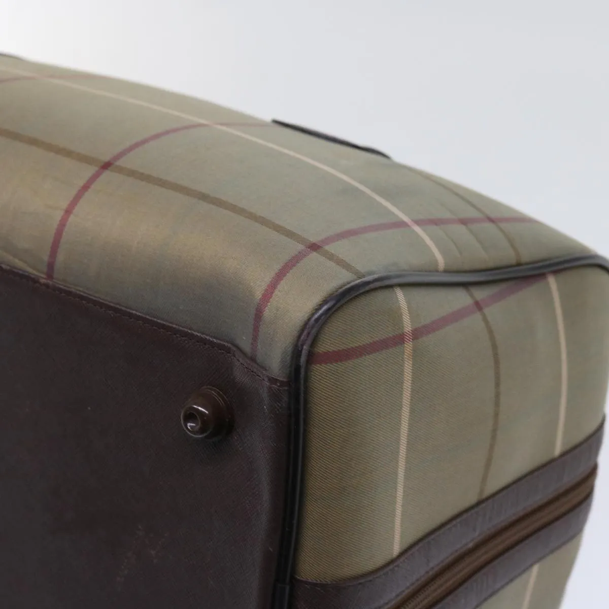 BURBERRYSs Nova Check Boston Bag Nylon Canvas Brown Auth hk981