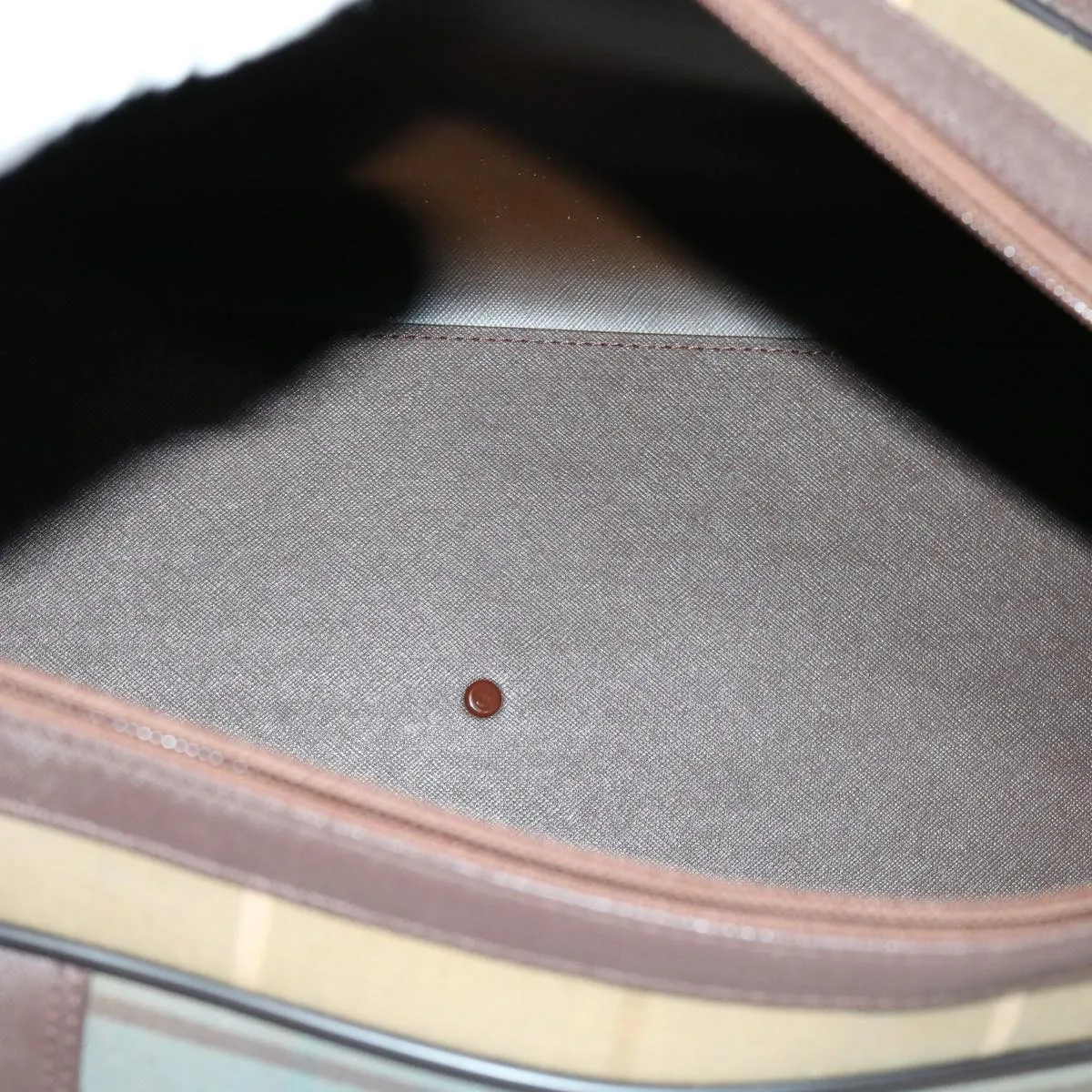 BURBERRYSs Nova Check Boston Bag Nylon Canvas Brown Auth hk981