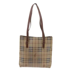BURBERRYSs Nova Check Tote Bag PVC Leather Beige  60590