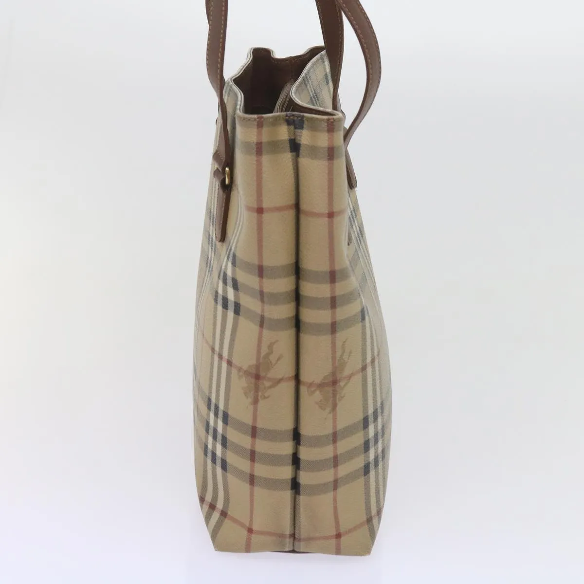 BURBERRYSs Nova Check Tote Bag PVC Leather Beige  60590