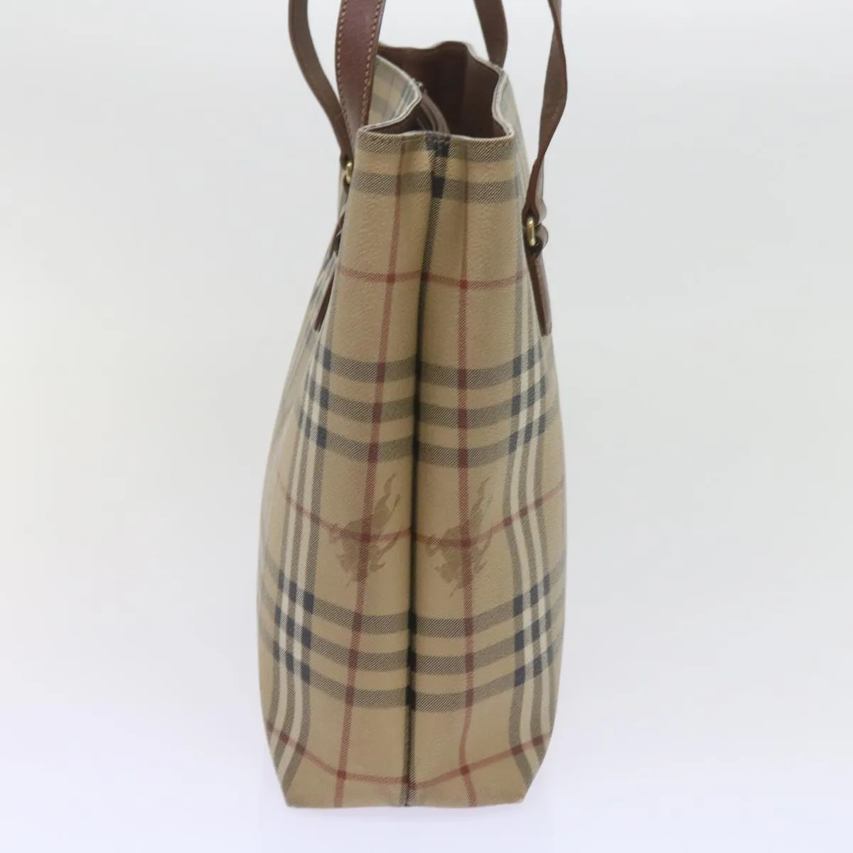 BURBERRYSs Nova Check Tote Bag PVC Leather Beige  60590