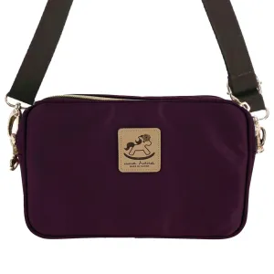 Burgundy Double Zipper Crossbody