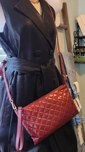 Burgundy Quilted Purse