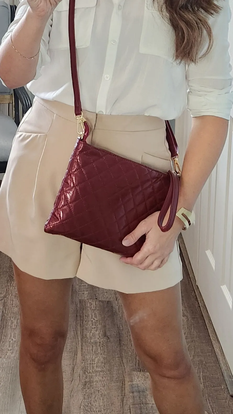 Burgundy Quilted Purse