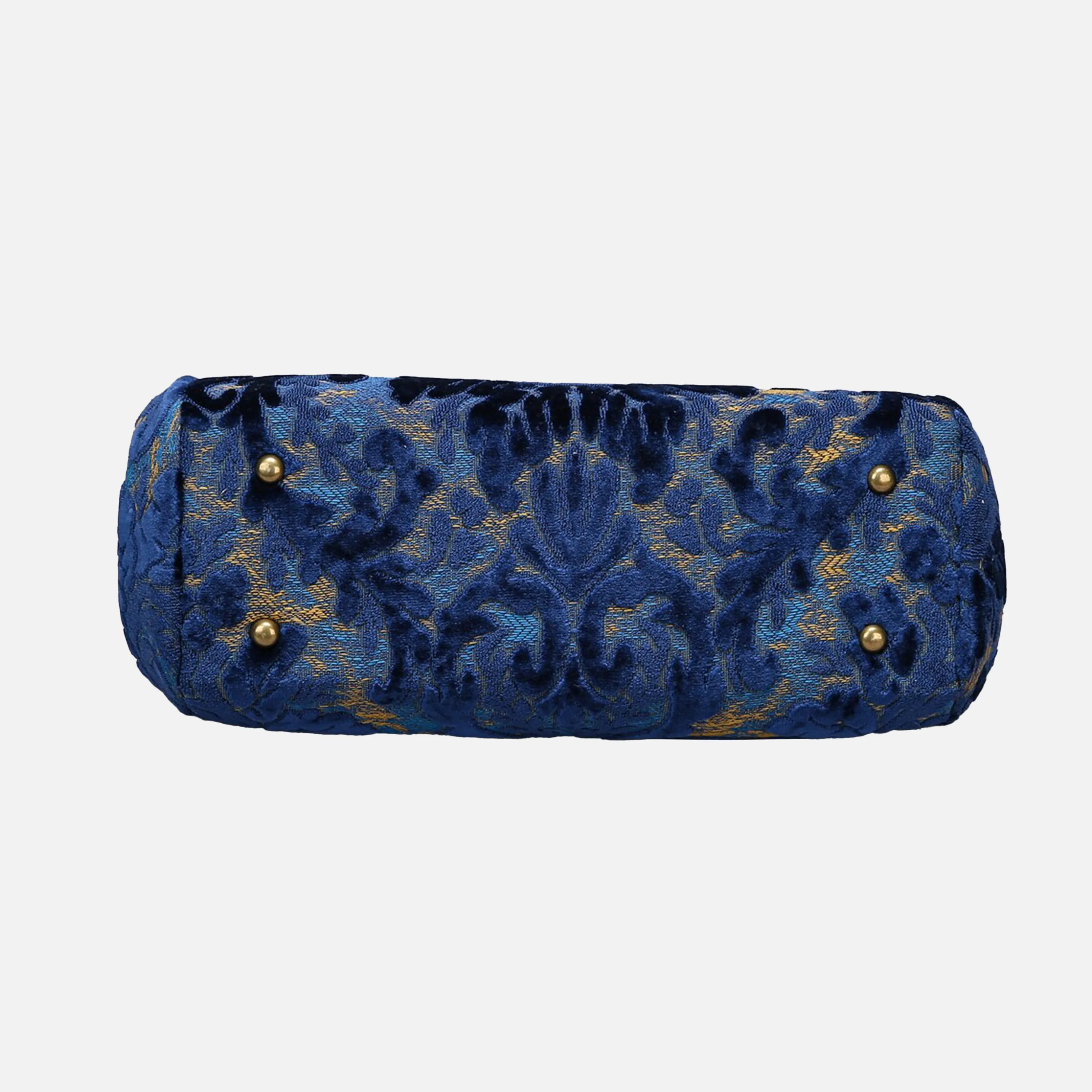 Burnout Velvet Navy Top Handle Purse