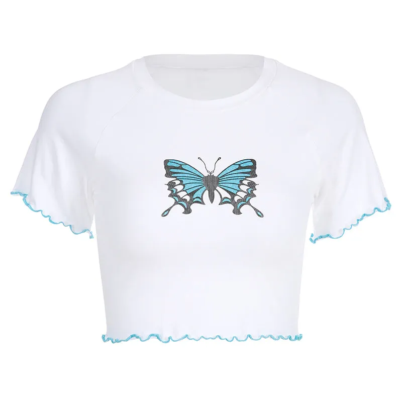 Butterfly Print T-shirt AD10838