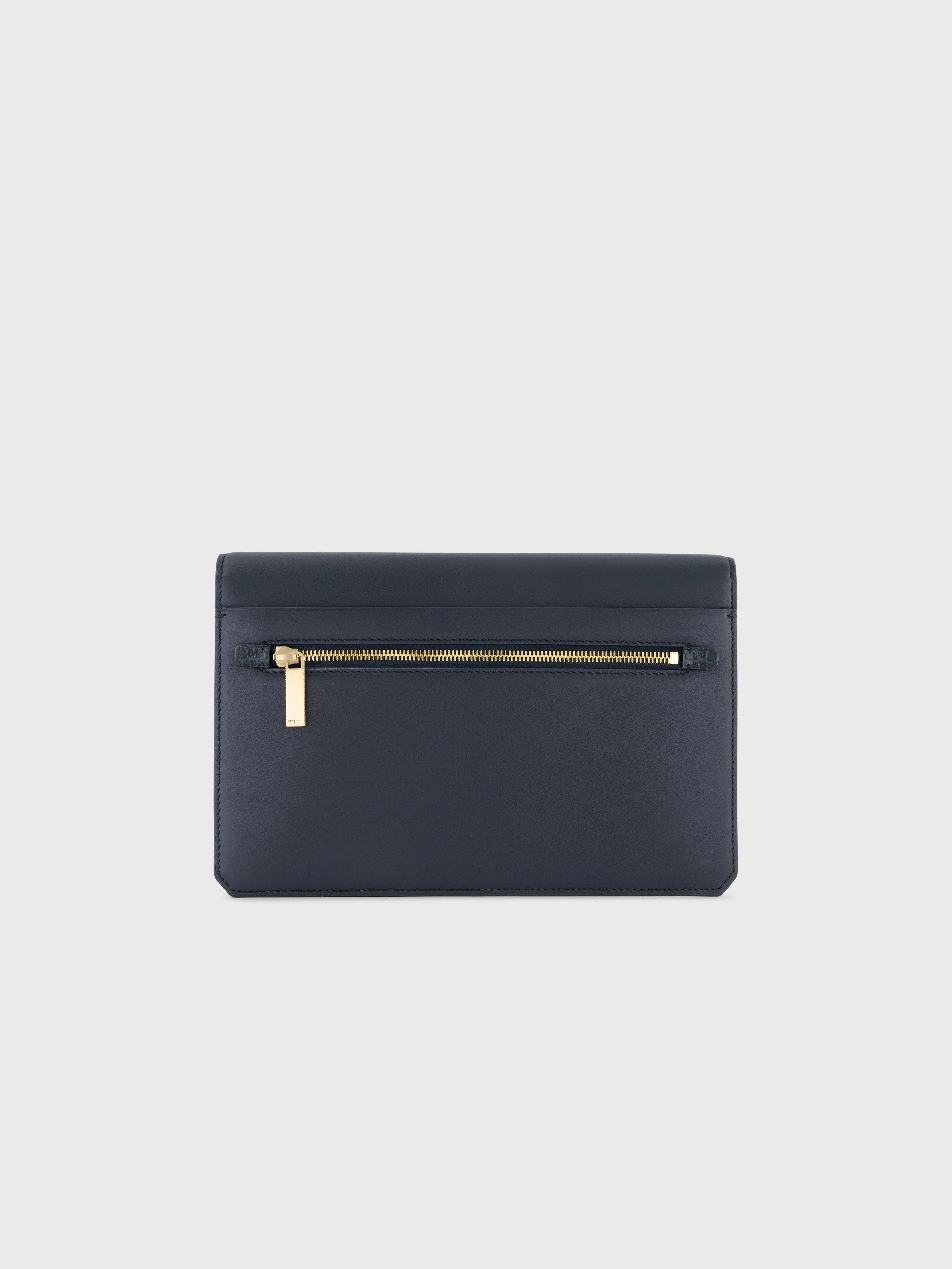 Calfskin Clutch Bag Blue Navy