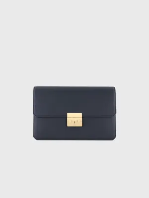 Calfskin Clutch Bag Blue Navy