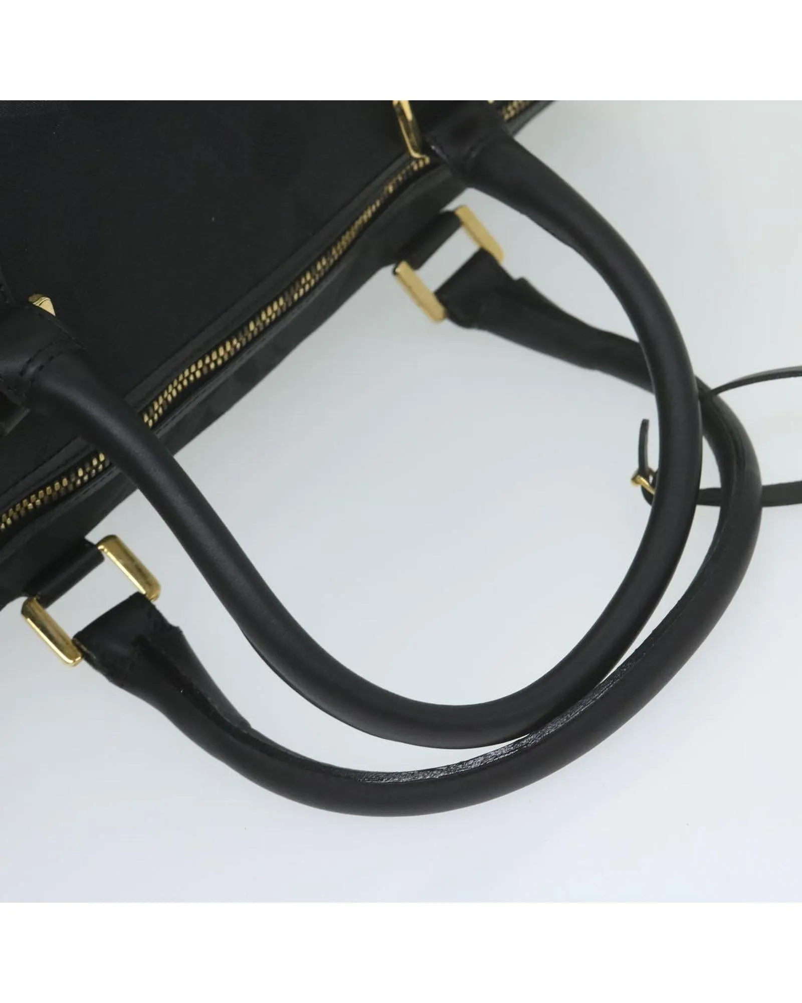 Canvas Black Boston Bag with Padlock and Key