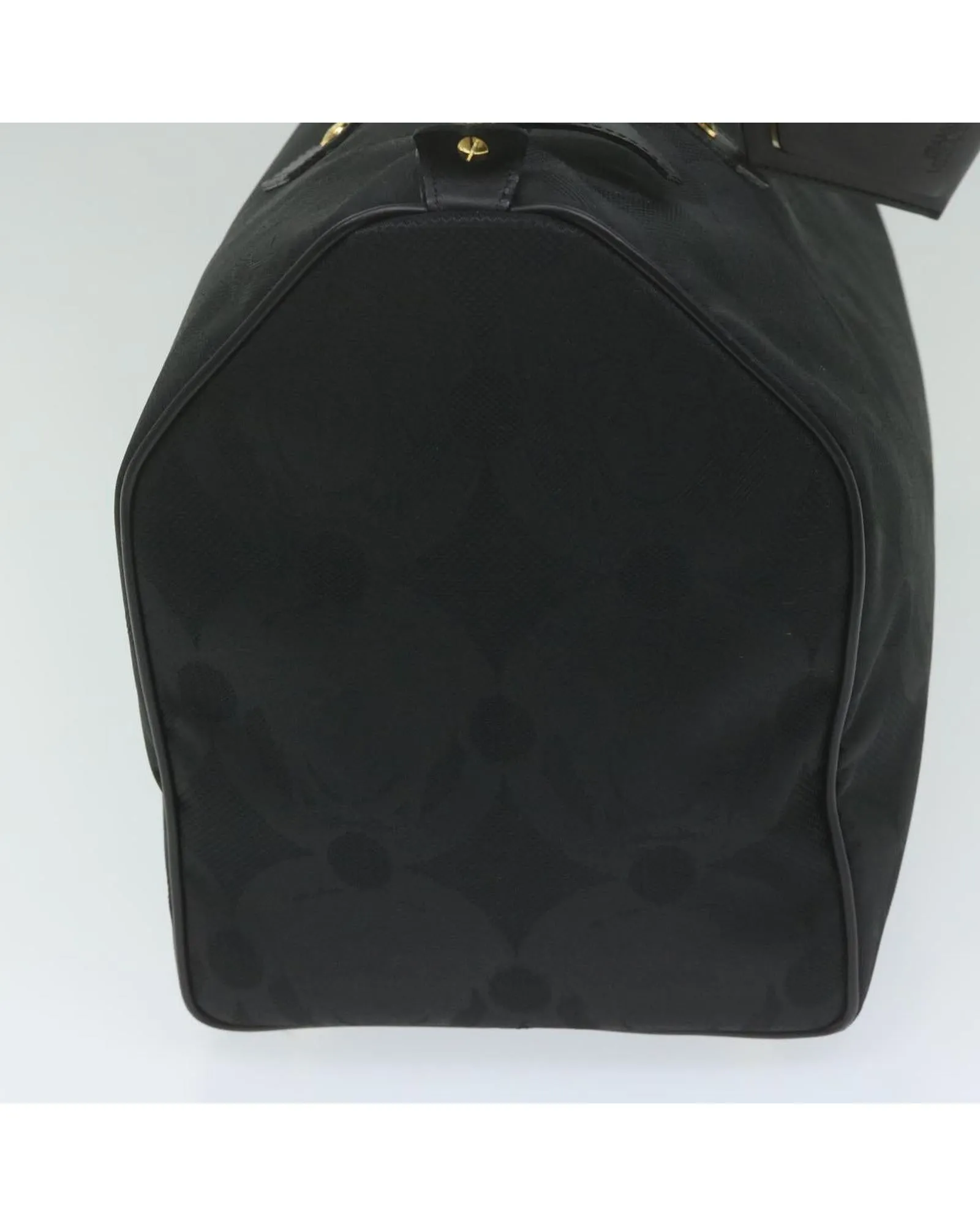 Canvas Black Boston Bag with Padlock and Key