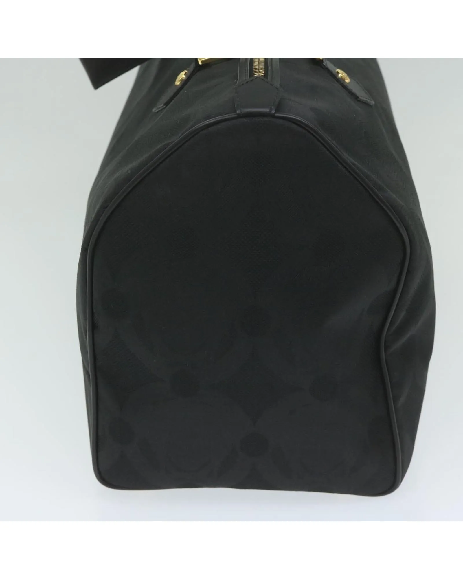 Canvas Black Boston Bag with Padlock and Key