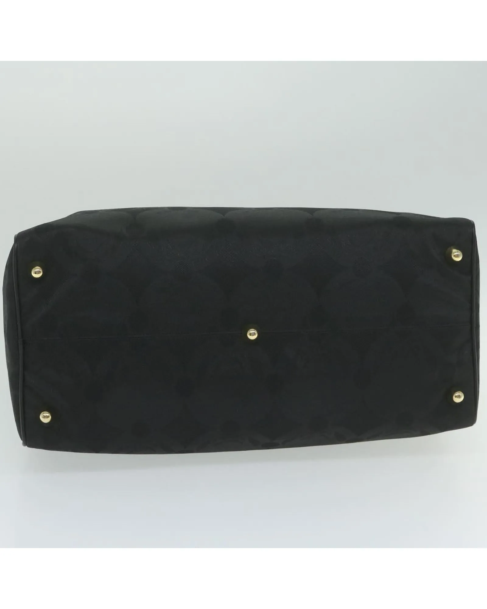 Canvas Black Boston Bag with Padlock and Key