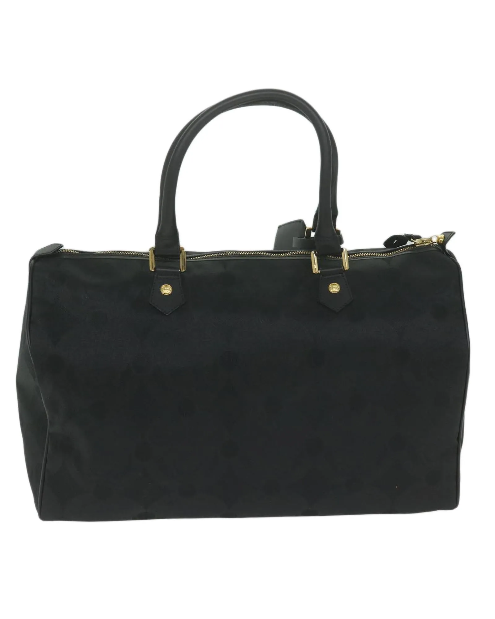 Canvas Black Boston Bag with Padlock and Key