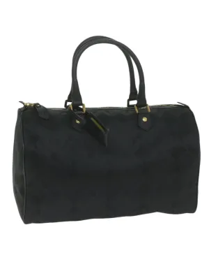 Canvas Black Boston Bag with Padlock and Key