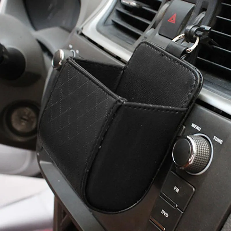 Car Air Vent Holder Bag For iPhone X 10 8 Samsung S8 Car Phone Mount Stand Bracket Protective Bag Car Phone Stand Storage Bags