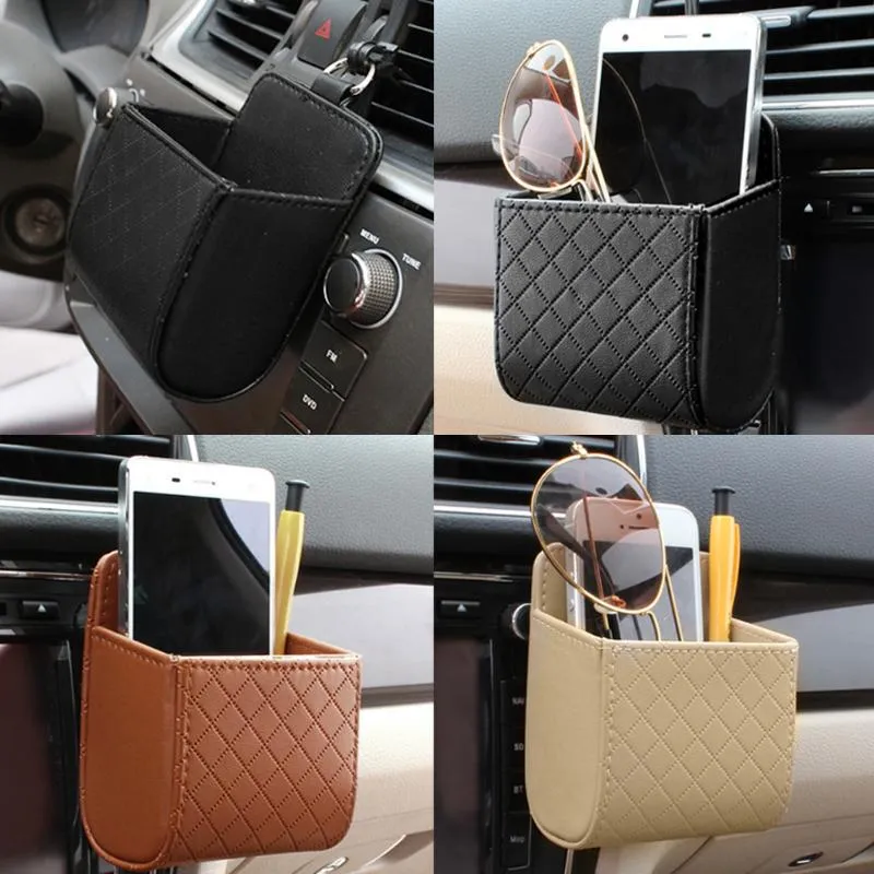 Car Air Vent Holder Bag For iPhone X 10 8 Samsung S8 Car Phone Mount Stand Bracket Protective Bag Car Phone Stand Storage Bags
