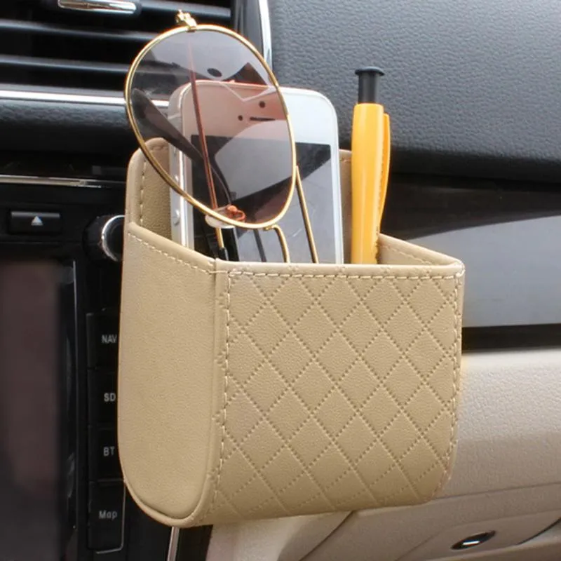 Car Air Vent Holder Bag For iPhone X 10 8 Samsung S8 Car Phone Mount Stand Bracket Protective Bag Car Phone Stand Storage Bags
