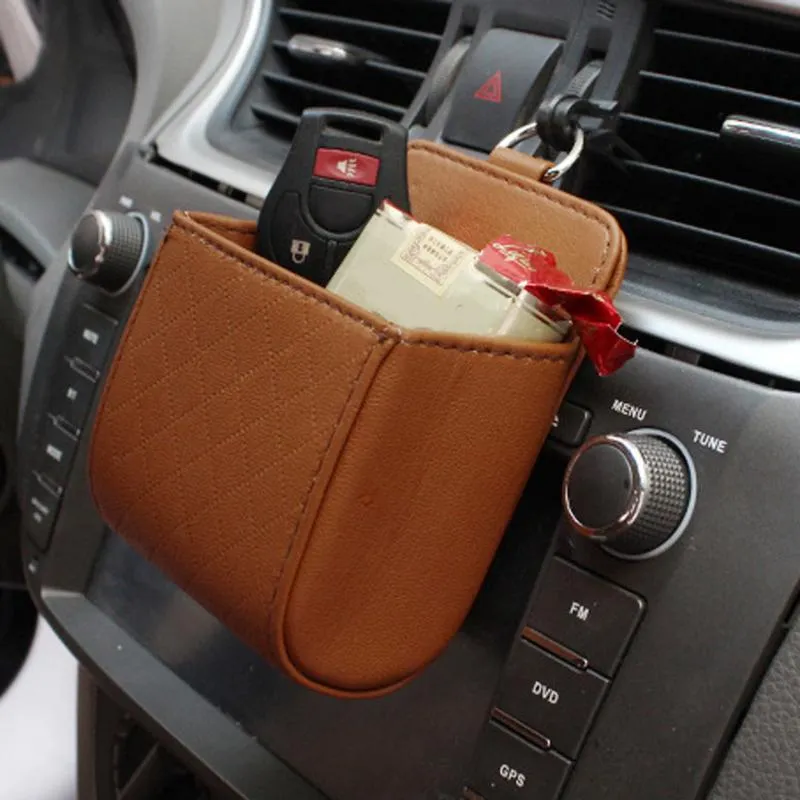 Car Air Vent Holder Bag For iPhone X 10 8 Samsung S8 Car Phone Mount Stand Bracket Protective Bag Car Phone Stand Storage Bags