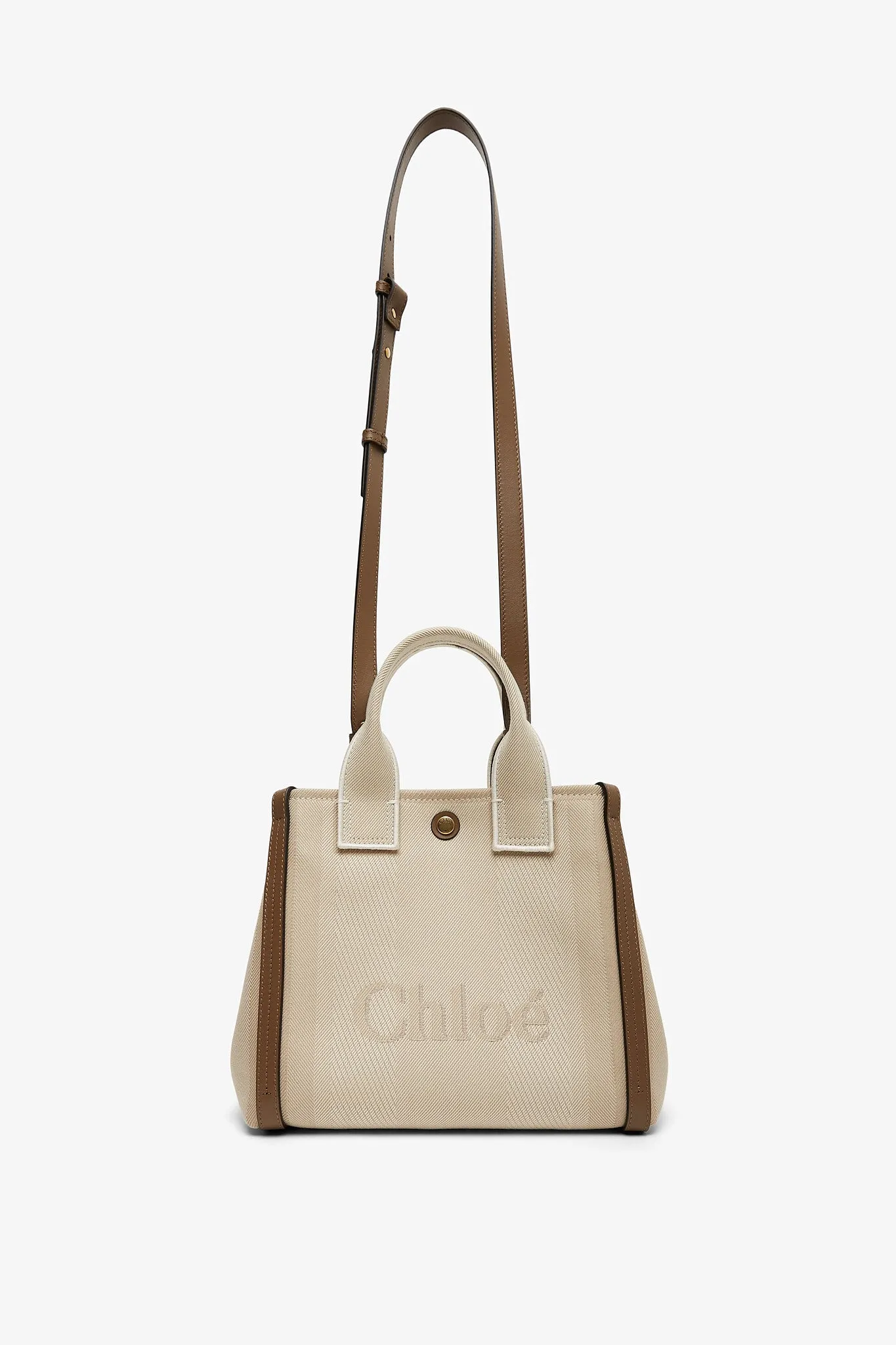 Carry small beige tote bag