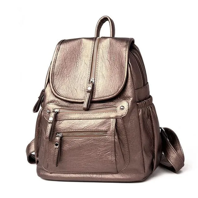 Casual Large Capacity Soft Backpack Vintage High Quality School Backpacks