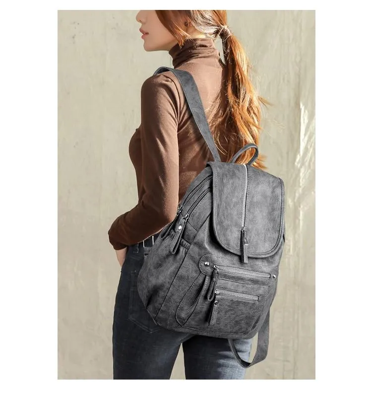Casual Large Capacity Soft Backpack Vintage High Quality School Backpacks
